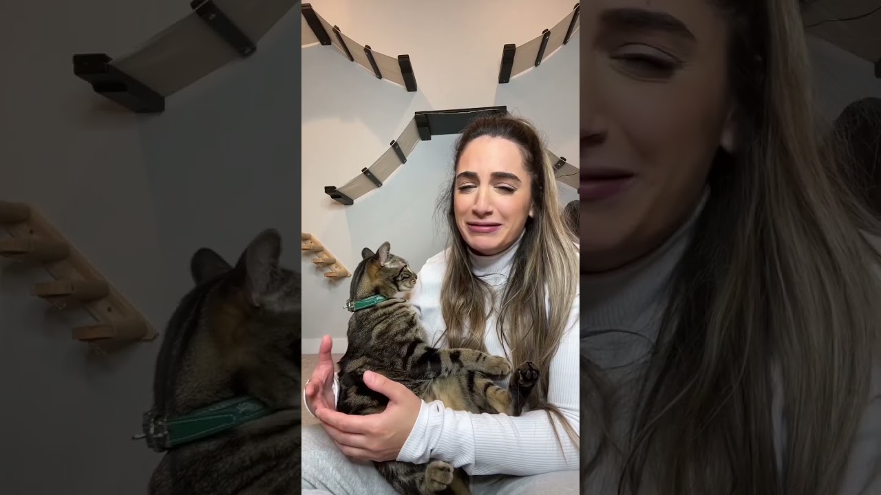 Fake cry to see my cat’s reaction 😂