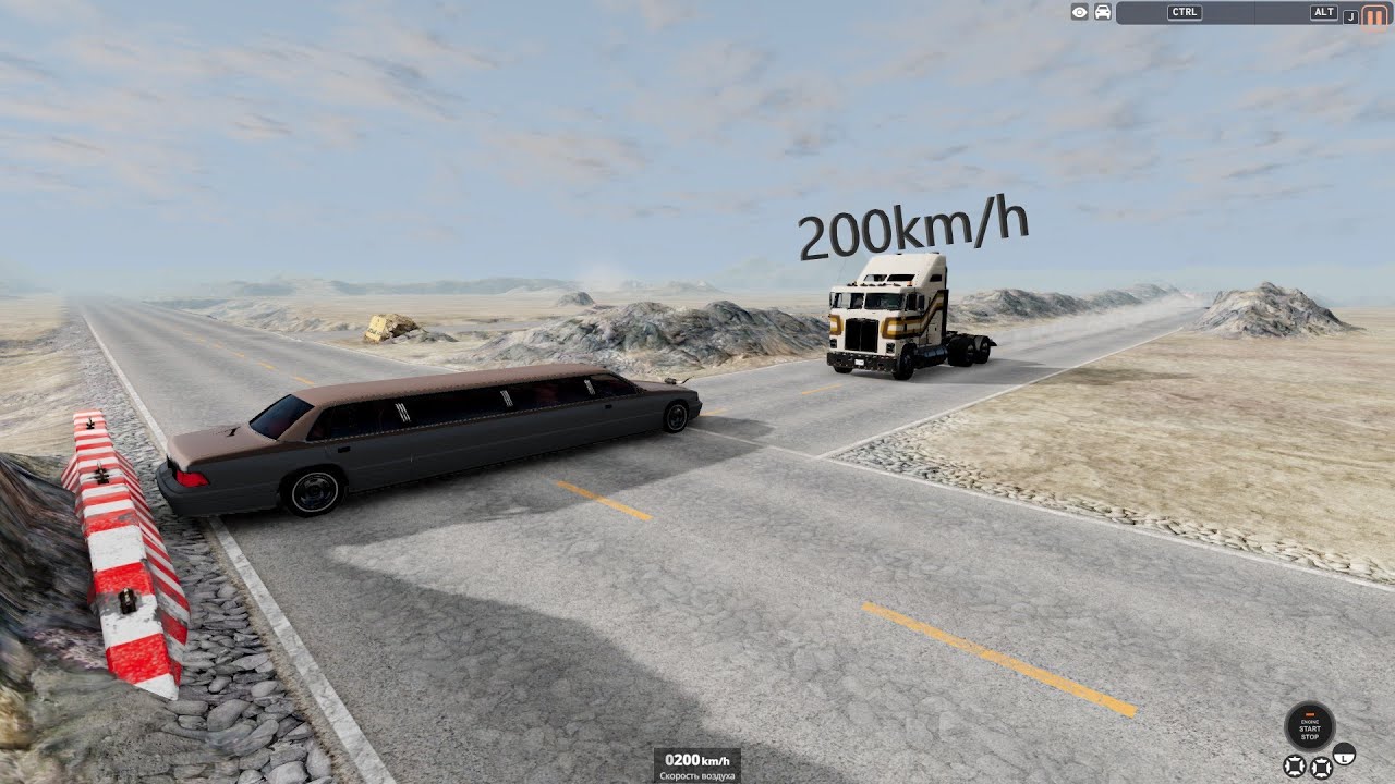 BeamNG.drive - Truck vs Car 200kmh (Вантажівка проти авто)