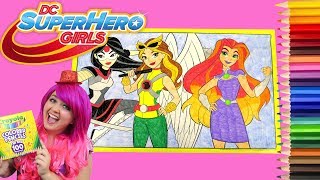 Coloring DC SuperHero Girls GIANT Coloring Book Page Colored Pencil | KiMMi THE CLOWN screenshot 3