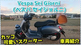 【モトブログ】「Vespa Sei Giorni (ベスパ セイジョルニ)」ジャストサイズなモダンクラシックスクーター ＃47【車両紹介】