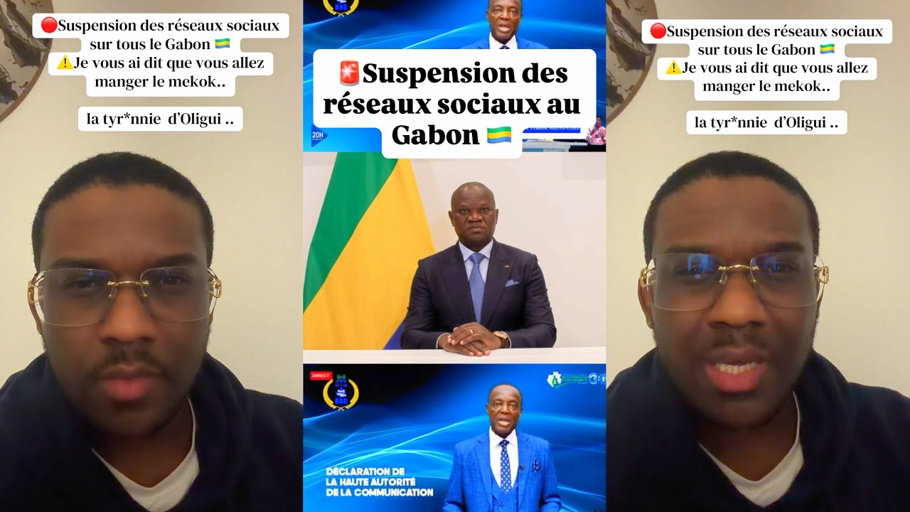 🔴URGENT :OLIGUI PAR LA HAC SUSPEND LES RÉSEAUX SOCIAUX AU GABON ! 