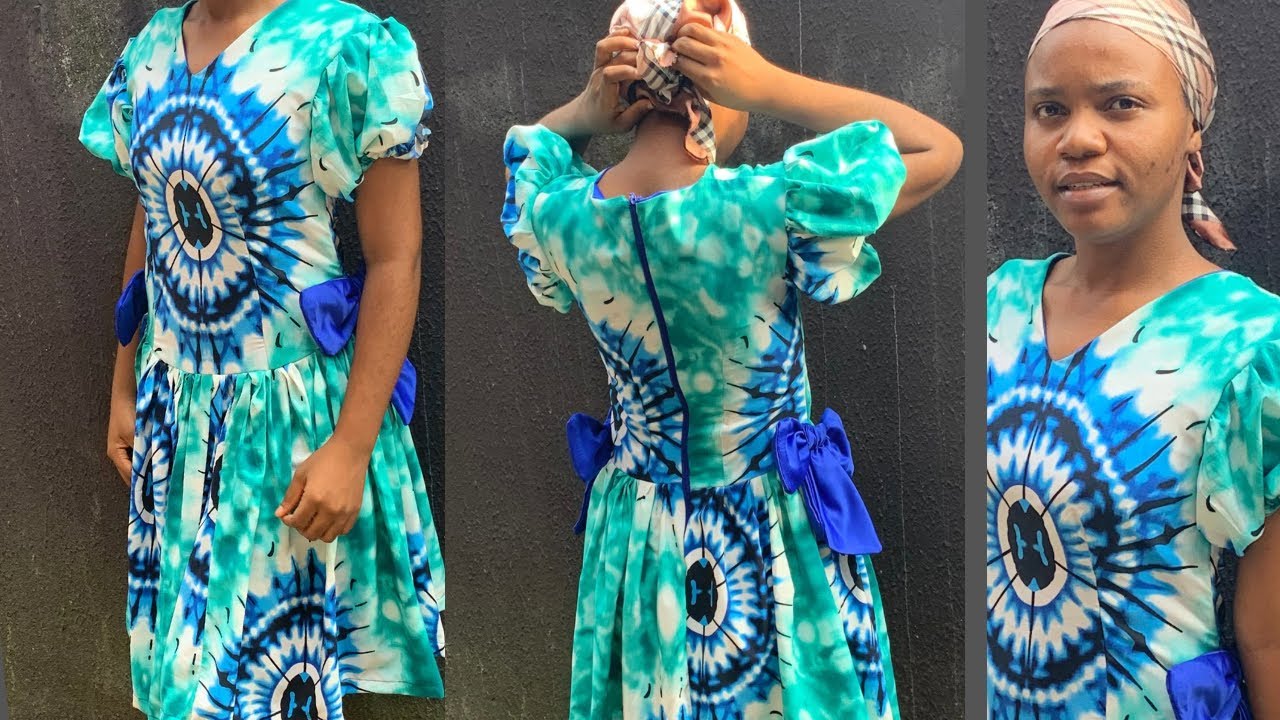 How to sew this trendy upper hip gather gown/beginner friendly 