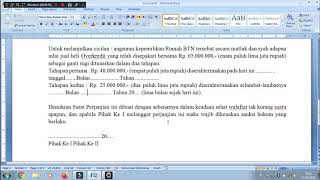 Tutorial Cara Membuat Surat Pernyaan Oper Kredit Rumah BTN