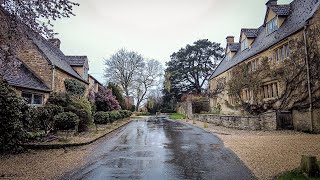 Early Morning Rain Walk in a Cotswold Village \u0026 Countryside | First Day of Spring 2023