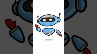 Waving robot character