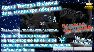 Арест зам министра обороны- гороскоп влияния затмений/ Юпитер Уран в накшатре Криттика =чистка армии