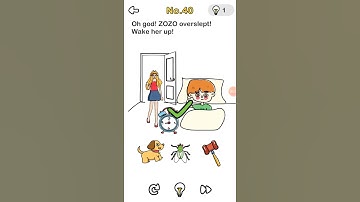 Brain out level 40 Oh god ! zozo overslept! Wake her up