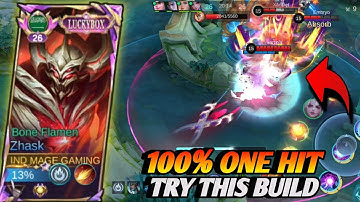 PARFECT ONE HIT 100% WORKING BUILD !! (TRY THIS BUILD) !! ZHASK GAMEPLAY 2025 !! MLBB