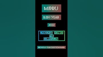 MJPRU ll Language across the curriculum (B.ed previous year question paper) #youtubeshorts  #mjpru