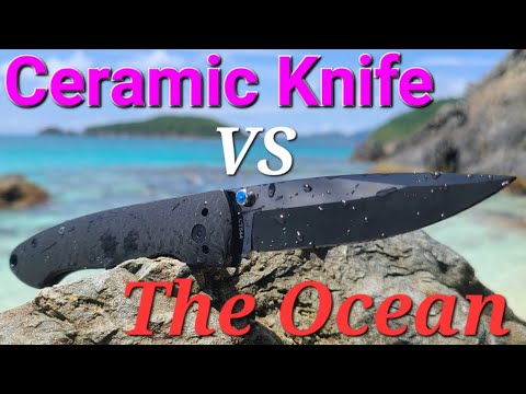 Colt Ceramic Blade Carbon Fiber Knife Abuse Tested! Salt water ice chipping prying poking prodding