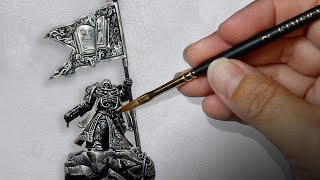 TIME LAPSE of all the FREEHAND on this miniature in 10 minutes