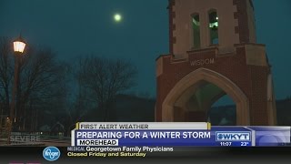 People in Morehead make last-minute preparations for winter storm