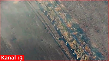 "Azov" brigade obliterates a Russian column that launched an attack with 22 vehicles in Donetsk