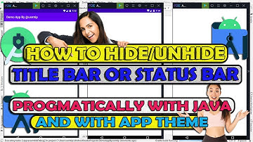 How to #Hide/Unhide #Title Bar| #How to Hide #Status Bar| #Pragmatically with #Java| with #App Theme