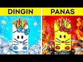 MURID PANAS VS DINGIN || Cewek Api &amp; Es Bikin Kiat Sekolah Keren *Kerajinan oleh 123 GO! CHALLENGE