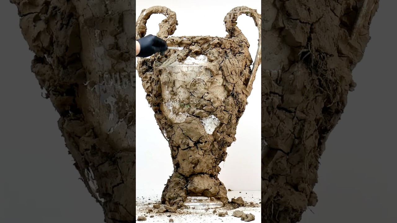 Speed Cleaning World's DIRTIEST Champions League Trophy!