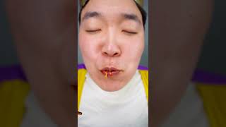 Fire spicy Mushrooms, Fire noodles, Giant intestines, octopus eating sounds Funny Mukbang #shorts