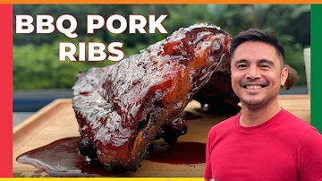 BBQ PORK RIBS with Buttered Corn & Green Peas