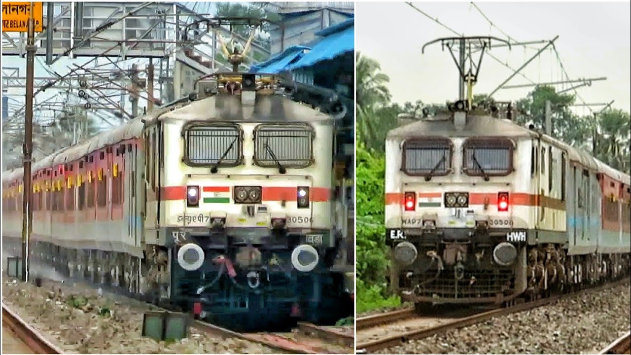 Push - Pull Howrah RAJDHANI Special vs Normal Howrah Rajdhani | Indian railways