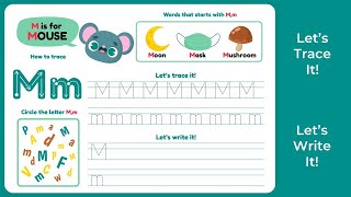 Alphabet tracing for toddlers | learn alphabet tracing | Tracing alphabet M | Tracing abc worksheet