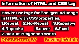 Background image tag in body with detailed properties of HTML and CSS