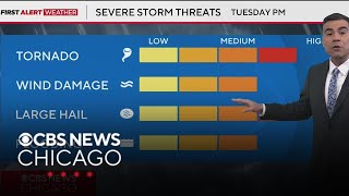 Greatest risk for severe storms come Tuesday for Chicago area