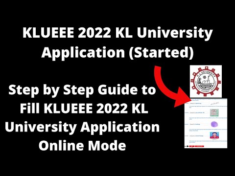 KLUEEE 2022 KL University Application (Started) - How to Fill KLUEEE 2022 KL University Application