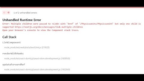 Link tag Error in nextjs ||  Multiple children were passed to Link  but only one child is support