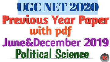 UGC Net Previous year paper || Political Science|| June and Dec.2019 || RS Classes