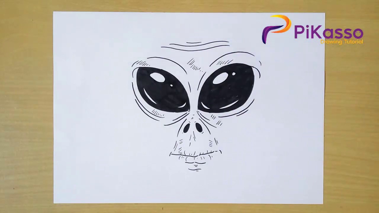 How to Draw a Alien Face step by step - YouTube