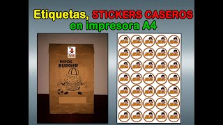 Etiquetas, STICKERS CASEROS en impresora A4