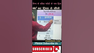 विश्व के वलित पर्वतों के नाम ट्रिक | general studies | विश्व के प्रमुख वलित पर्वत याद करें ट्रिक