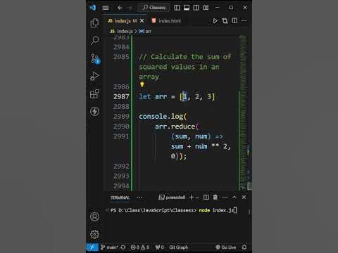Calculate the sum of squared values in an array in JavaScript in Hindi ...