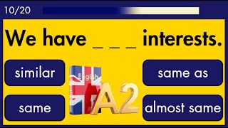 A2 English Grammar Quiz – Mixed Practice (Level 5 of 10) | CEFR ESL Test