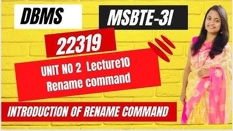 DMS-Rename Command Introduction| Unit No -2 | Lecture No:10| SQL DDL Command| DDL| Hindi#shorts