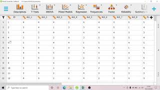 Tutorial Analisa Skala Sikap untuk Menemukan Reliabilitas dengan Aplikasi JASP. screenshot 5