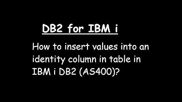 How to insert values into an identity column in table in IBM i DB2 (AS400)?