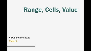 Range, Cells and Value (Exercise)