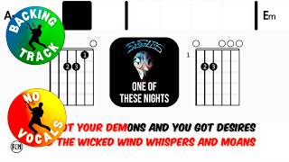 Eagles - One Of These Nights • No Vocals • Backing Track Scrolling Guitar Chords & Lyrics