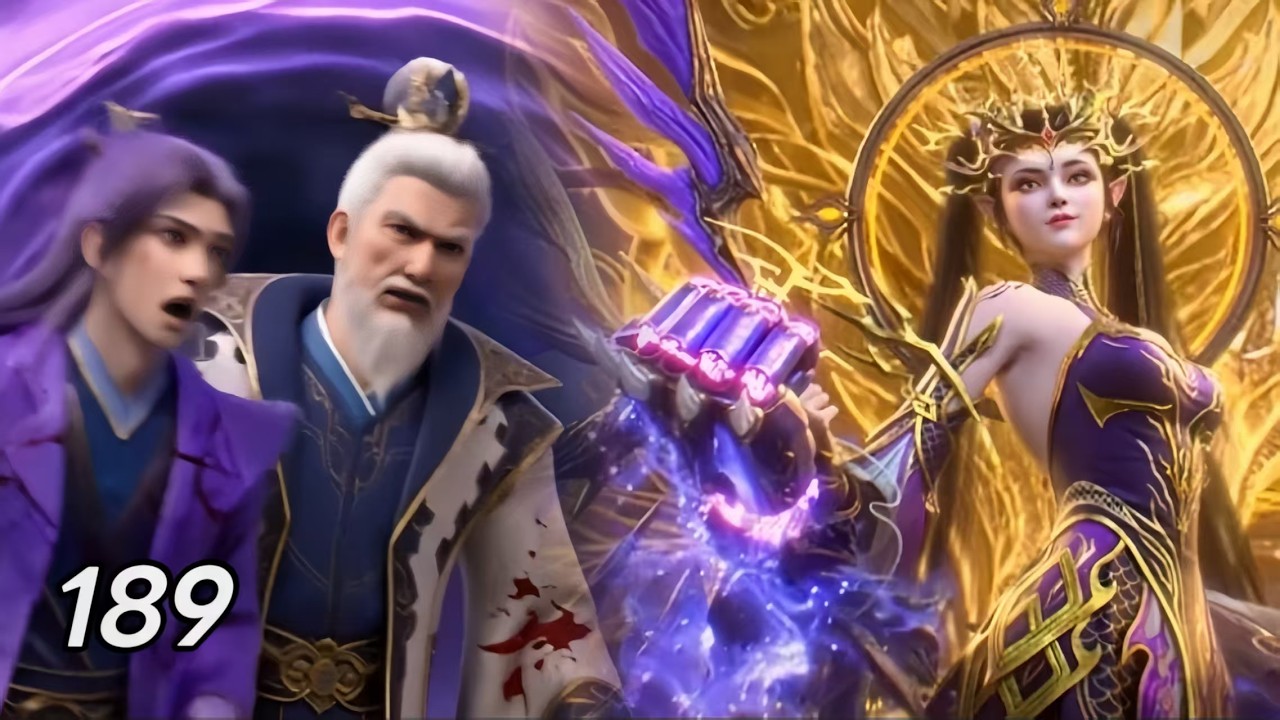 斗破苍穹年番189集：紫妍替药老怒揍药万龟，萧炎遭五星斗圣萧晨追杀，幸得萧族族纹救命！