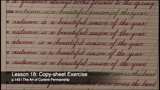 Lesson 18: Copy-sheet Exercise | #cursive #handwriting #penmanship #amsr