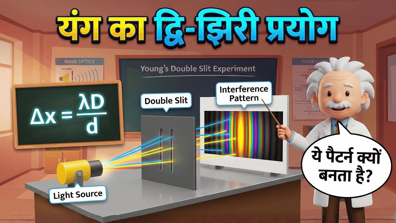 Wave Optics: Young's Double Slit Experiment (YDSE) 🔥 | यंग का द्वि-झिरी प्रयोग | Class 12 Physics