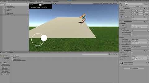 Running on a slope by joy stick control.