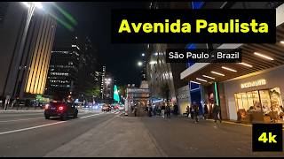 SÃO PAULO 🇧🇷 | Avenida Paulista à Noite em 4K 60fps | Night Walk