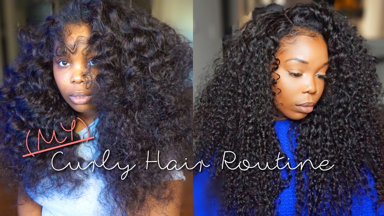 CURLY HAIR ROUTINE | How I Revive My Curly Hair Extensions - YouTube