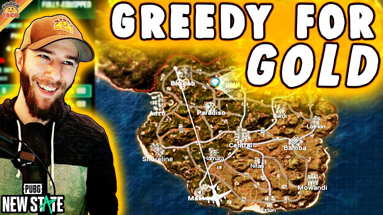 chocoTaco Is Greedy for Gold on NEW PUBGNSM MAP Akinta in Bounty Royale Mode - PUBG New State