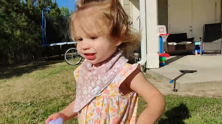 April 10, 2022 Olivia throwing her ducks down the ...