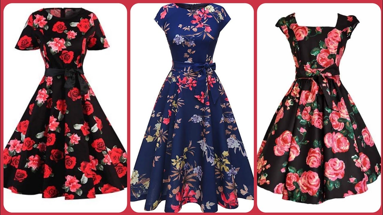 Fabulous Stunning And Elegant Stylish Floral Print ALine /Skater