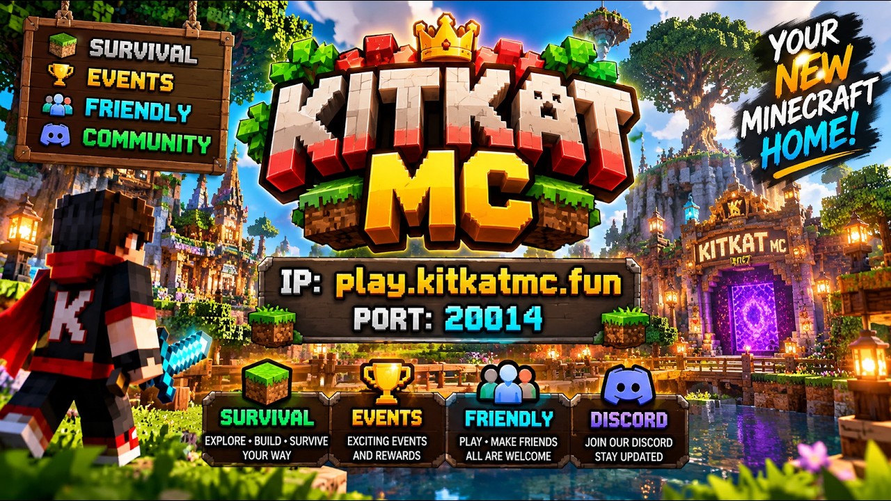 Public Minecraft Server | Survival Server | Kitkat Mc - YouTube