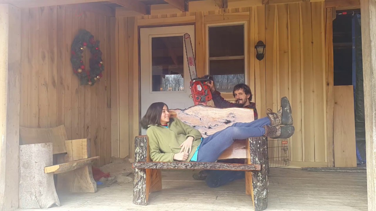 How To Make A Log Bench No Hardware Needed Youtube